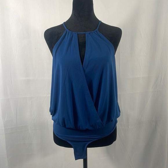 BCBGeneration Tops - BCBGeneration Blue,Sleeveless,Neck Tie,Key Hole front & Back,Bodysuit,New